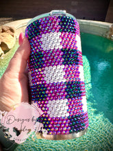 Load image into Gallery viewer, 16oz Plaid tumbler/ can koozie
